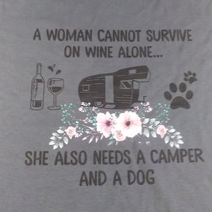 Woman Can't Survive on Wine Alone Tee